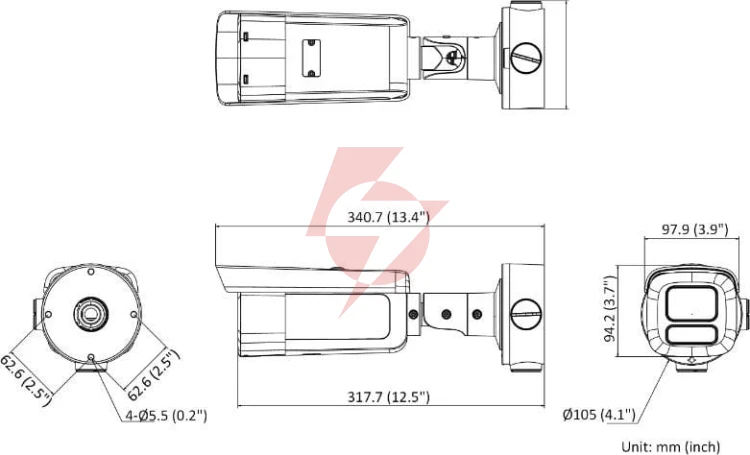Kamera ip hikvision ds-2cd3b26g2t-izhsy(8-32mm)(h)