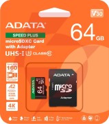 Adata karta pamięci microsd speed plus 64gb uhs1 u3 v30 a2 160/140 mb/s