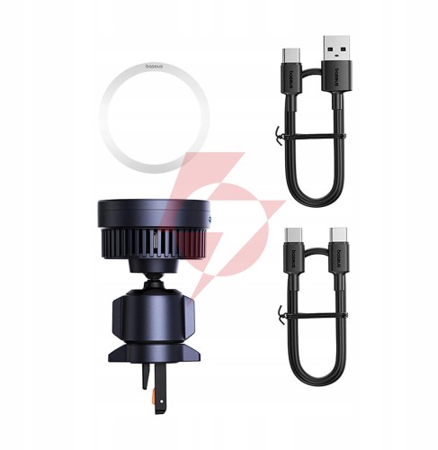 Uchwyt samochodowy ładowarka indukcyjna baseus magpro bs-cw04 qi 2.0 15w magsafe na kratkę czarny
