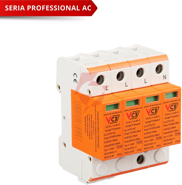 Ogranicznik przepięć klasy b+c 4p (t1t2) 6ka vcx professional