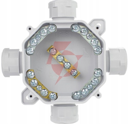 Puszka natynkowa hermetyczna pg16, ip 67 (5x4mm2), kolor szary pawbol a.0035
