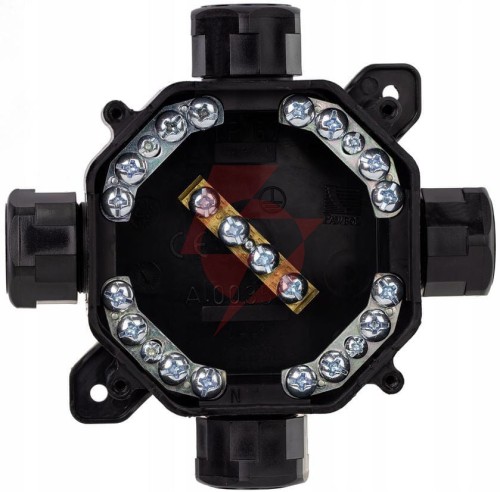 Puszka natynkowa hermetyczna pg16, ip 67 (5x4mm2), kolor czarny pawbol a.0035c