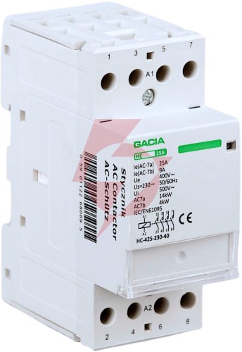 Stycznik modułowy hc 4p/25a, 4no, 230v gacia