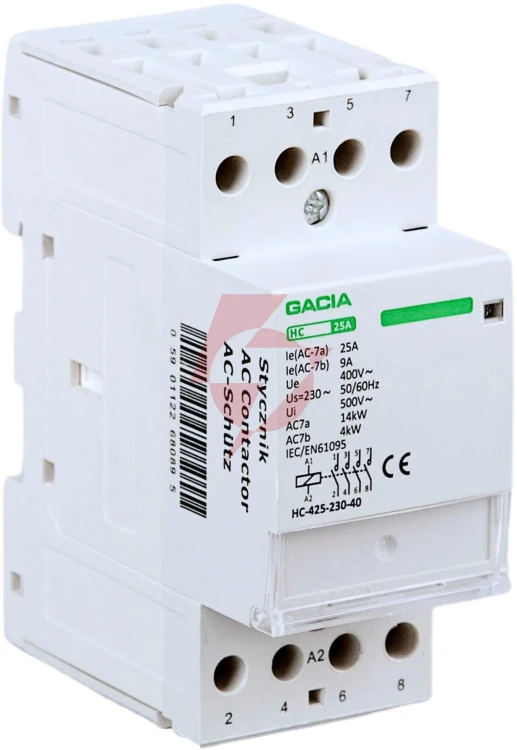 Stycznik modułowy hc 4p/25a, 4no, 230v gacia