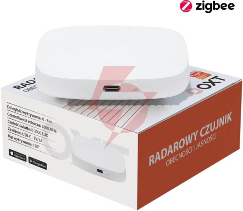 Oxt czujnik radar obecności jasności usb zigbee tuya t165