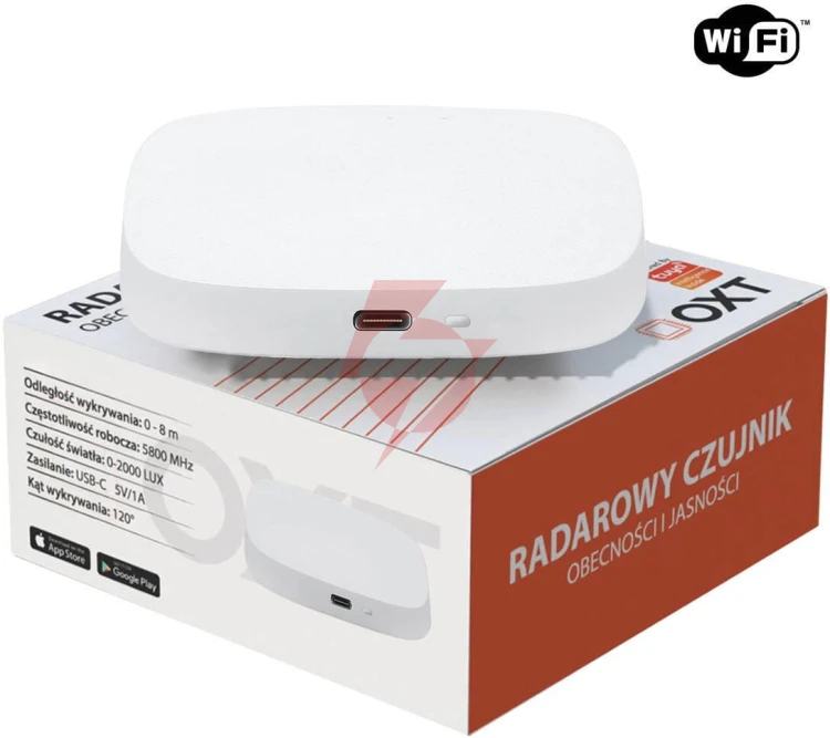 Oxt czujnik radar obecności jasności usb wifi tuya t155