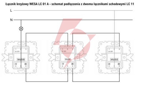 Łącznik krzyżowy vcx wesa lc 01a biały