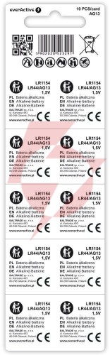 Bateria ag13 / g13 / lr44 / lr1154 everactive 1,5v (blister 10 szt.)
