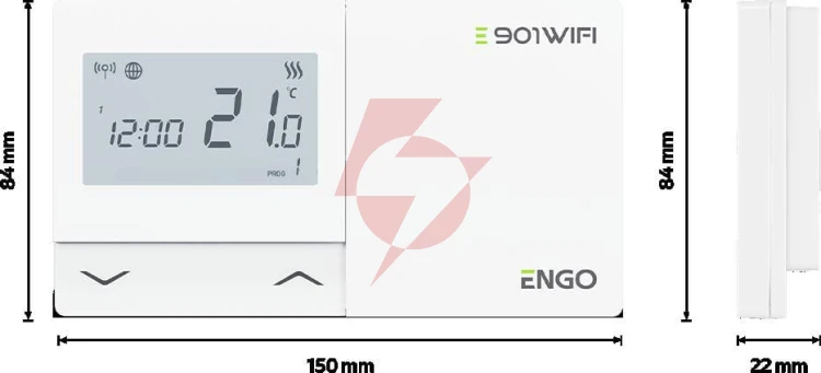 Engo controls e901-wifi - regulator temperatury bezprzewodowy, wi-fi, internetowy, biały, 868mhz