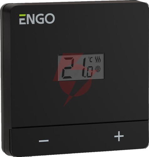 Engo controls easy-24b - przewodowy, natynkowy regulator temperatury, 24v, czarny
