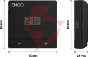 Engo controls easy-24b - przewodowy, natynkowy regulator temperatury, 24v, czarny