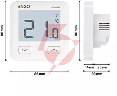 Engo controls e10-mbusw - internetowy, podtynkowy  regulator temperatury, modbus, wi-fi, 230v,
