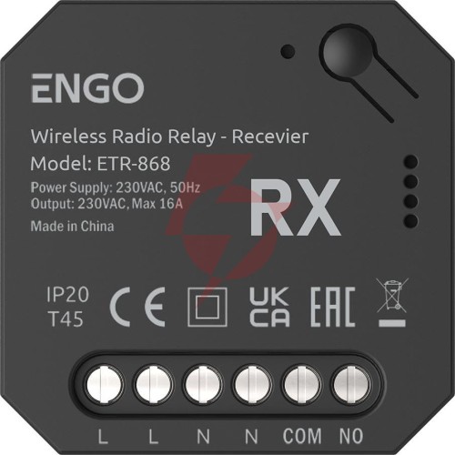 Engo controls etr-868 - przekaźnik bezprzewodowy engolink, sterowany radiowo, 868mhz, 230v