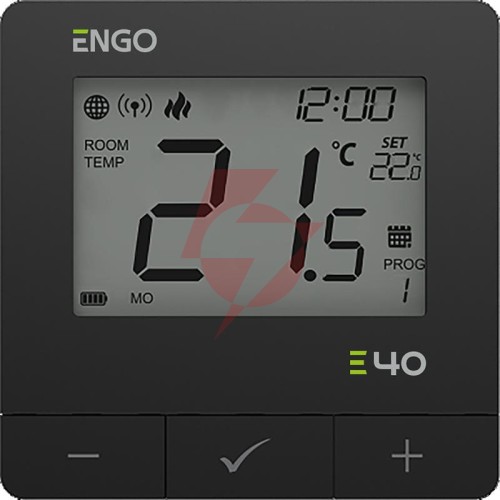 Engo controls e40-batb - programowany, internetowy, natynkowy regulator temperatury zigbee/868