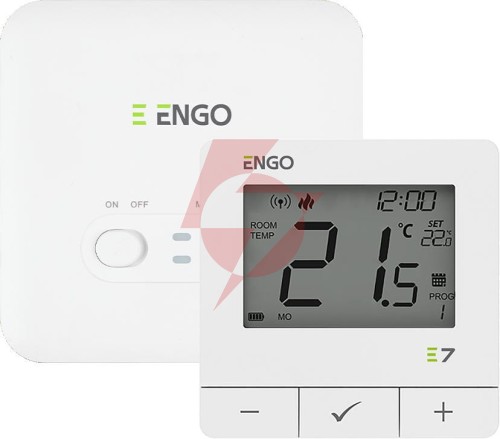 Engo controls e7-rfw - programowany, bezprzewodowy regulator temperatury, biały