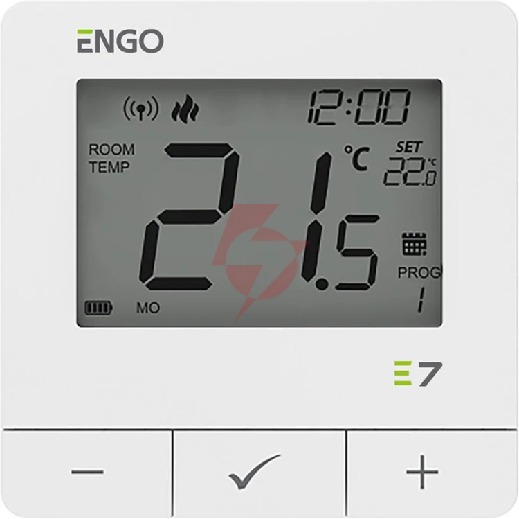Engo controls e7-rfw - programowany, bezprzewodowy regulator temperatury, biały