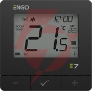 Engo controls e7-rfb - programowany, bezprzewodowy regulator temperatury, czarny