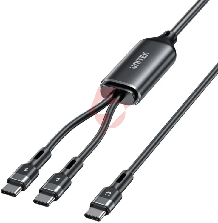 Unitek kabel 2w1 usb-c pd 100w silikonowy 1,8 m
