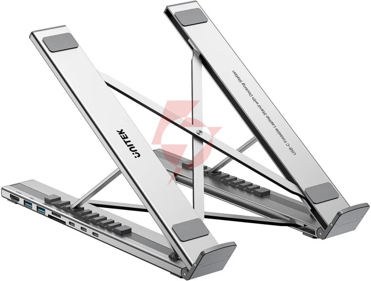 Unitek podstawka regulowana pod laptop z hubem/hdmi/pd/sd