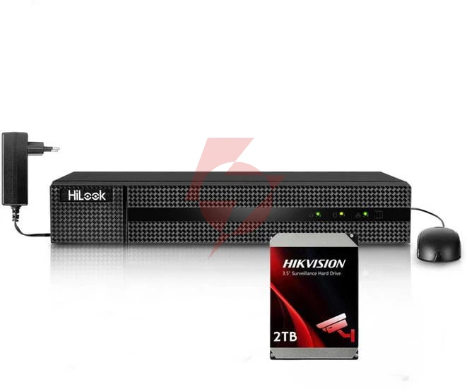 Rejestrator ip hilook 8 kanałowy 4mp nvr-8ch-4mp/8p z dyskiem 2tb