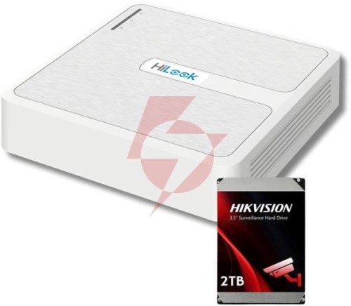 Rejestrator ip hilook 8 kanałowy 4mp nvr-8ch-h/8p poe z dyskiem 2tb
