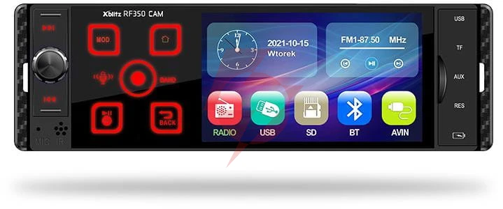 Radio samochodowe xblitz rf350 z kamerą cofania