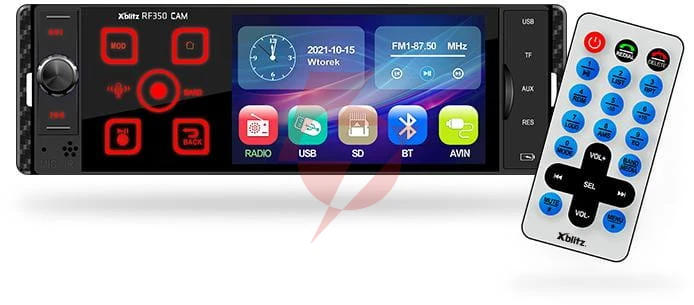 Radio samochodowe xblitz rf350 z kamerą cofania