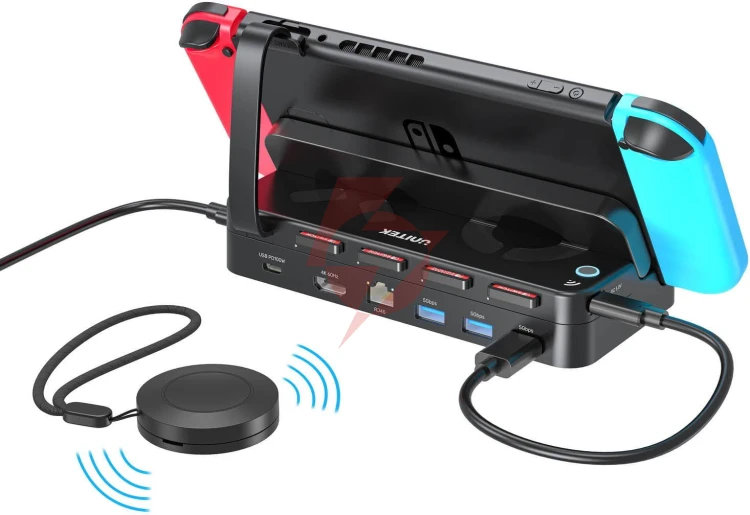 Unitek stacja dokująca do nintendo switch, pd 100w, hdmi 4k, rj-45, czytnik kart