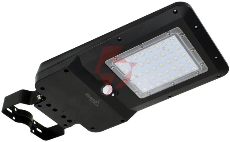 Solarna oprawa uliczna led solger 25w 3000lm 4000k ip65 czarny cz. pir