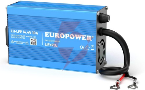 Ładowarka prostownik do akumulatorów lifepo4 europower ch-lfp/12/10 14,4v 10a konektor m8