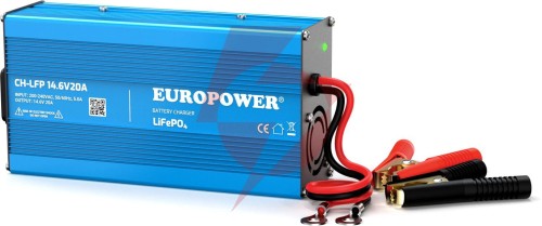 Ładowarka prostownik do akumulatorów lifepo4 europower ch-lfp/12/20 14,6v 20a konektor krokodylek
