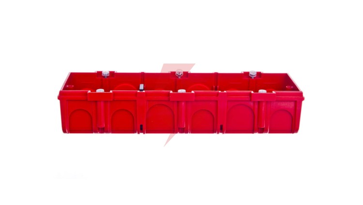 Puszka do betonu 71mm 213x 40mm czerwony Batibox 080143