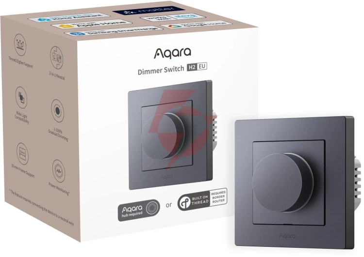 Aqara dimmer switch h2 eu szary ściemniacz światła z pokrętłem kd-r01d-g