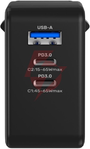 Ładowarka sieciowa unitek 65w gan quick charge (2x usb-c pd + usb-a)
