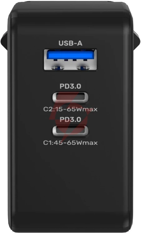 Ładowarka sieciowa unitek 65w gan quick charge (2x usb-c pd + usb-a)