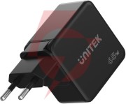 Ładowarka sieciowa unitek 65w gan quick charge (2x usb-c pd + usb-a)