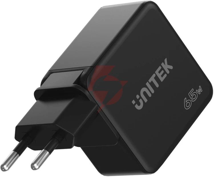 Ładowarka sieciowa unitek 65w gan quick charge (2x usb-c pd + usb-a)