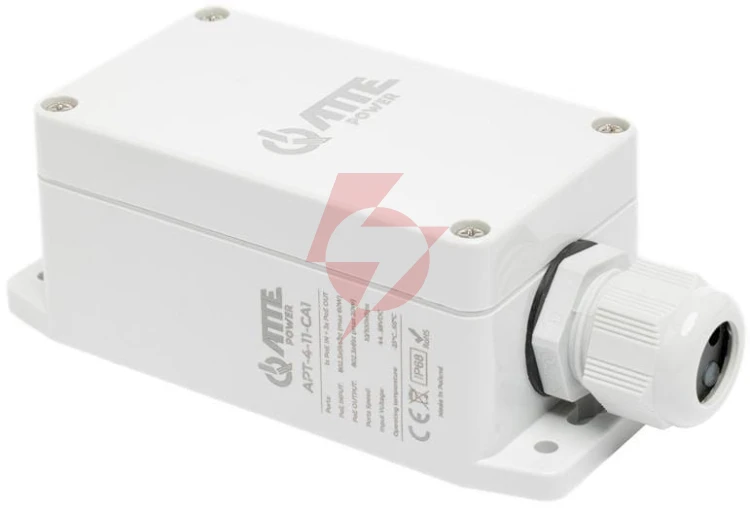 Switch poe 4 portowy atte apt-4-11-ca1 + extender w obudowie zewnętrznej ip68