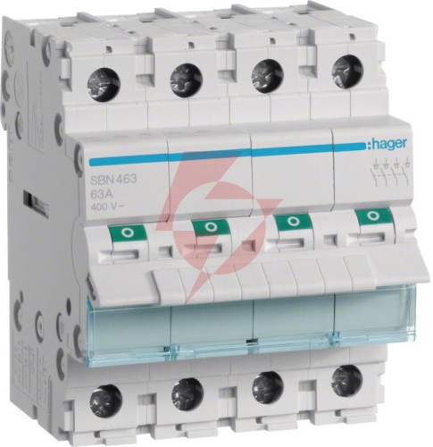 Modułowy rozłącznik izolacyjny 4p 63a 400vac hager sbn463