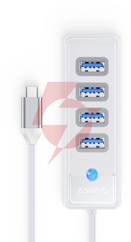 Hub usb orico usb-c 4x usb-a 3.1 biały