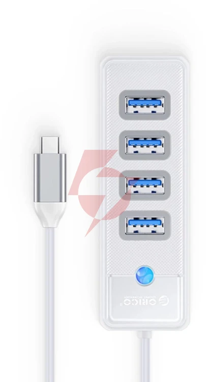 Hub usb orico usb-c 4x usb-a 3.1 biały
