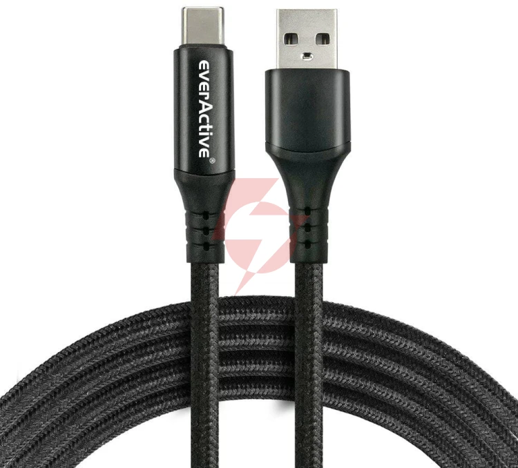 Kabel usb-a / usb-c lcd everactive cbb-2cbl 200cm 3a