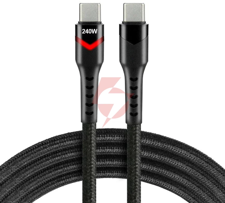 Kabel usb-c / usb-c led rgb everactive cbb-1pdrs 100cm 48v 5a 240w