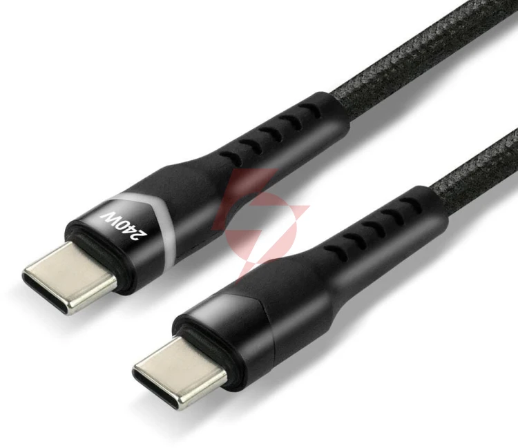 Kabel usb-c / usb-c led rgb everactive cbb-1pdrs 100cm 48v 5a 240w