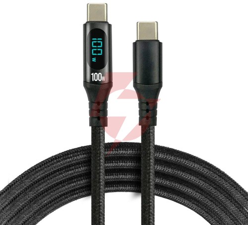 Kabel usb-c / usb-c lcd everactive cbb-1pd5l 100cm 20v 5a 100w