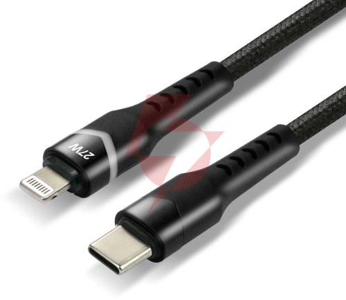Kabel usb-c / lightning apple iphone led rgb everactive cbb-1cir 100cm pd 27w