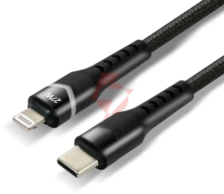 Kabel usb-c / lightning apple iphone led rgb everactive cbb-1cir 100cm pd 27w