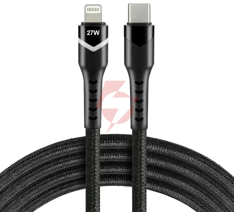 Kabel usb-c / lightning apple iphone led rgb everactive cbb-1cir 100cm pd 27w