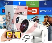 Przenośny projektor zenwire r1 full hd android wifi bluetooth obrotowy