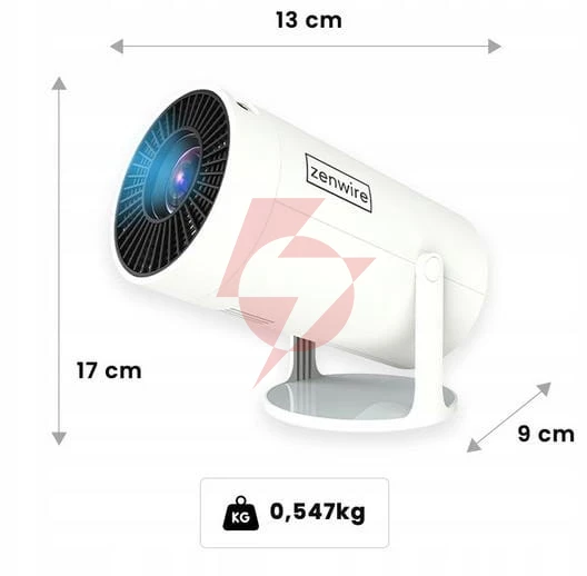 Przenośny projektor zenwire r1 full hd android wifi bluetooth obrotowy